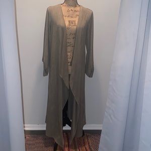 Soft and lightweight suede duster top
